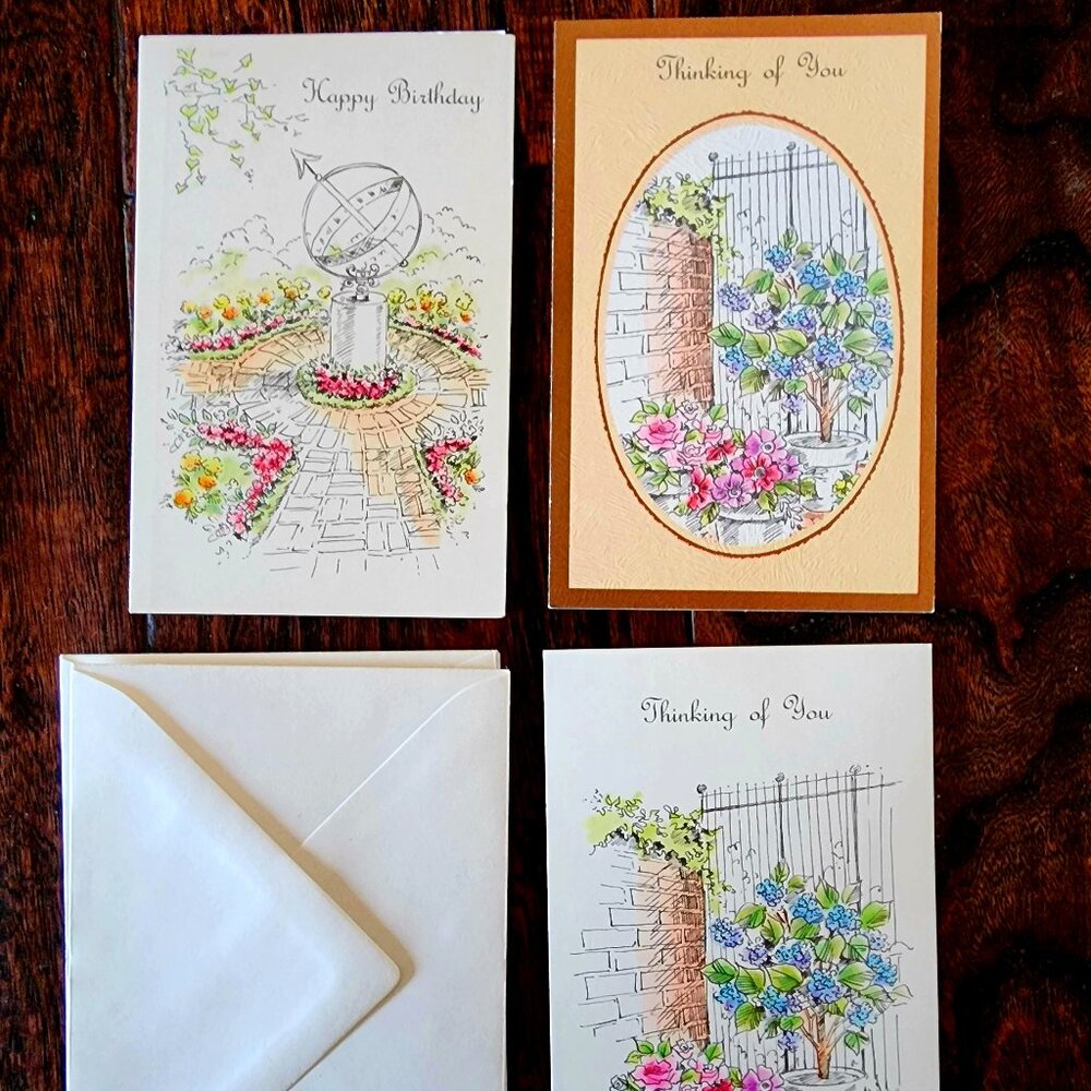 Vintage St Jude Shrine Assorted Small Greeting Cards x 3 with Envelopes